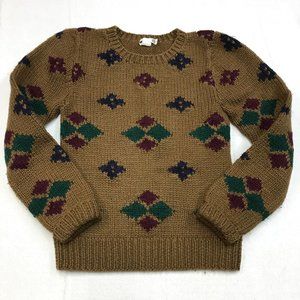 Vintage Calvin Klein Brown Handknit Wool Sweater Size Small